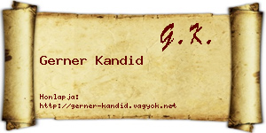 Gerner Kandid névjegykártya
